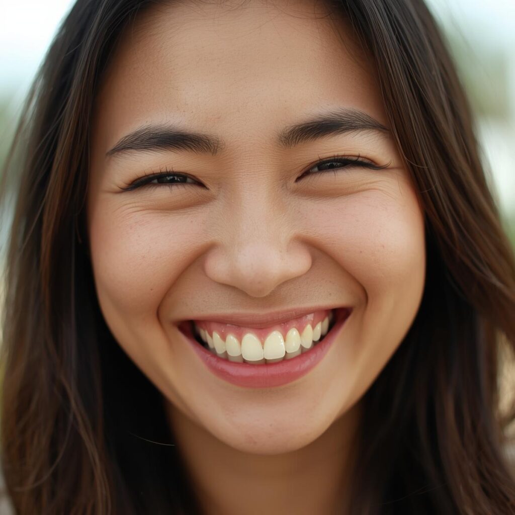 綺麗な歯並びの笑顔が素敵な女性