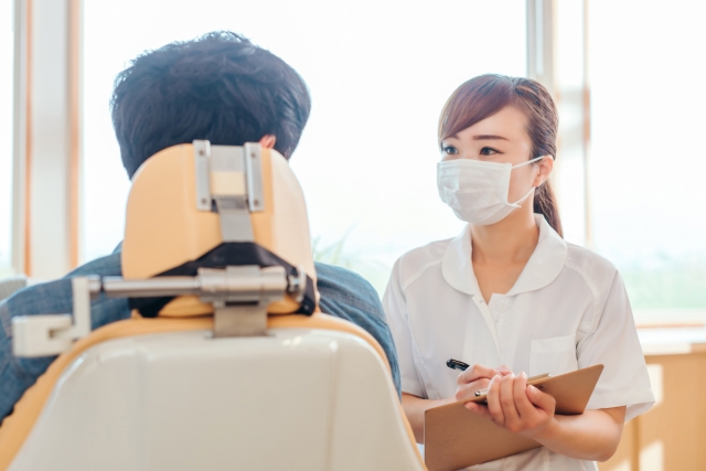 治療内容について話しているところ