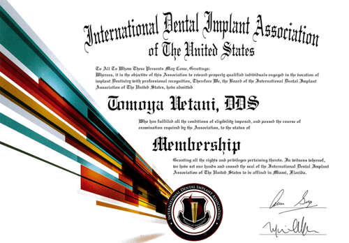 IDIA(国際歯科インプラント協会）会員